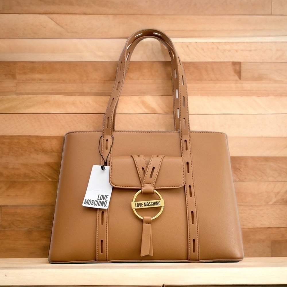 LOVE MOSCHINO Cammello Vegan Leather Tote camel Tote Tan
